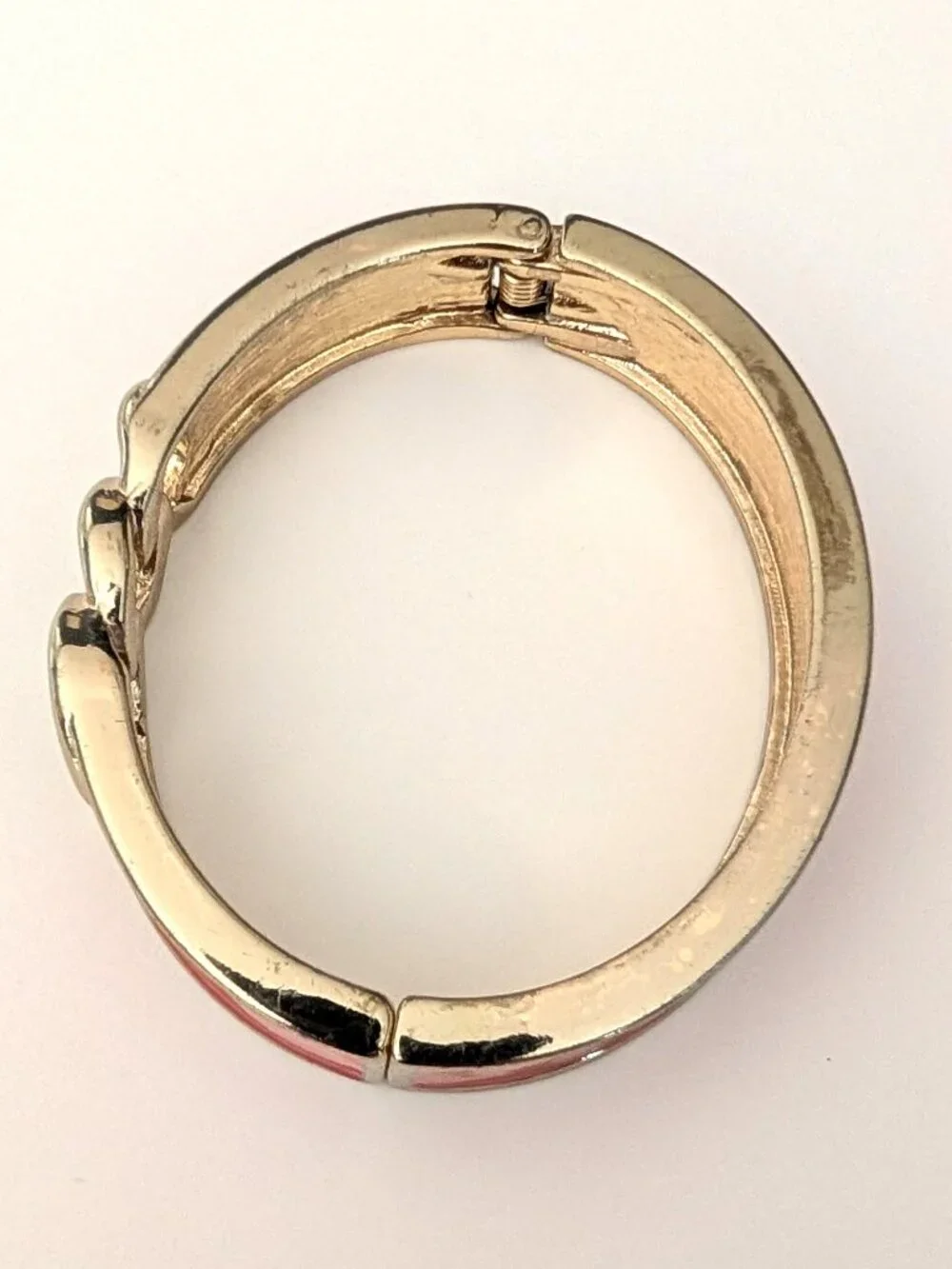 Gold and orange enamel bangle